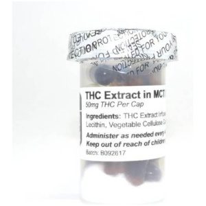 50mg THC Capsules – THC Extract in MCT Oil (20 Pack) (Baked Edibles)